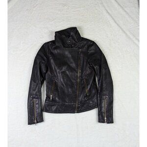 MACKAGE FOR ARITZIA Lamb Skin Leather Jacket Kenya Black Biker Women’s SZ XSmall